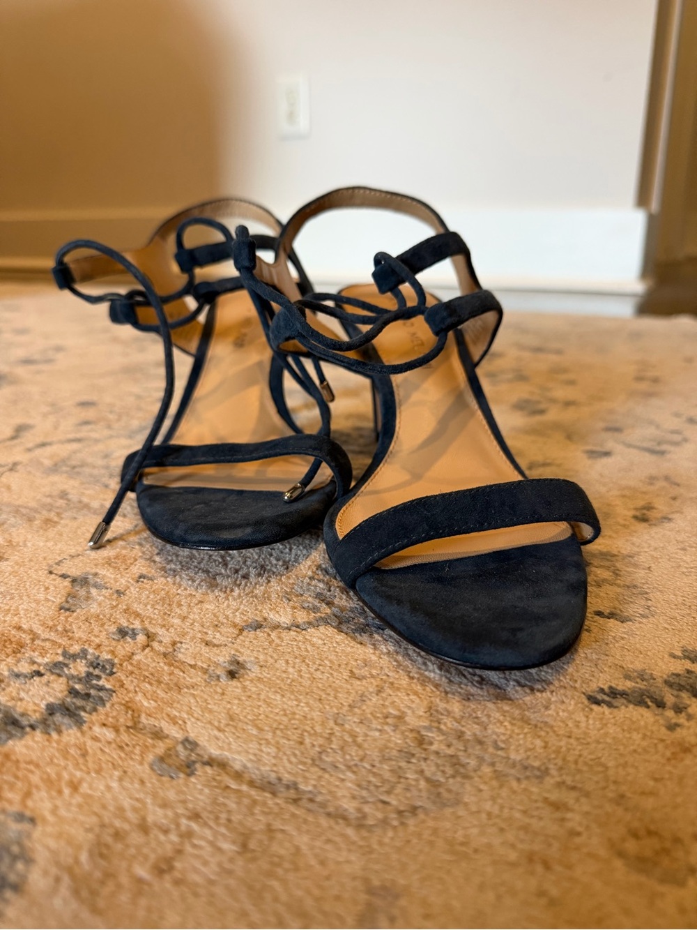 Women’s Strappy Suede Heeled Sandals - Blue